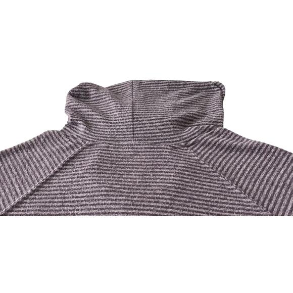 AMERICAN EAGLE OUTFITTERS LONG SLV HOODIE, WOMENS, S-PURPLE/GREY STRIPE-DRAWCORD - Picture 6 of 11